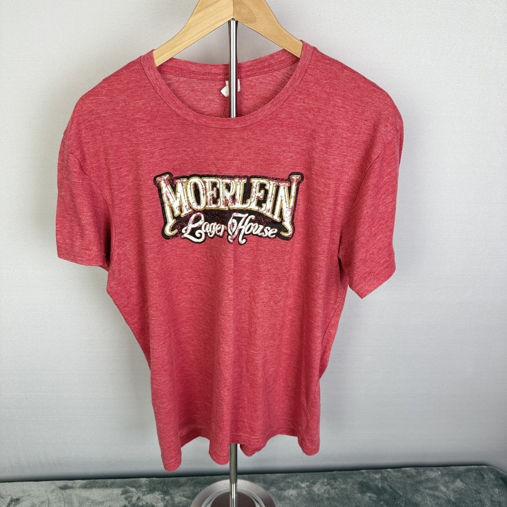 Moerlein Lager House Cincinnati Red Graphic T-Shirt Tultex Size Large